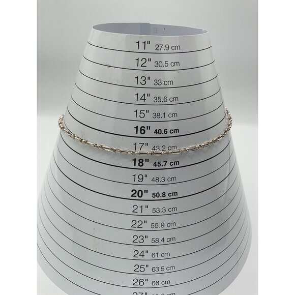 Silver 17” Italian Rolo Link Chain Necklace - Picture 2 of 5